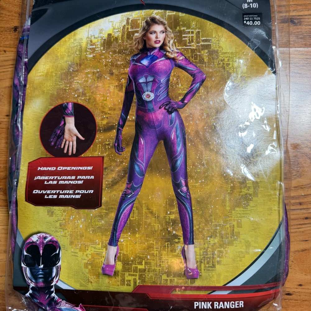 Power Rangers Movie Pink Ranger Adult Womens Costume Jumpsuit Medium 8-10 NEW